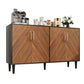 58" Coffee Bar Cabinet with Storage, Buffet Cabinet with 4 Large Doors, Storage Cabinet