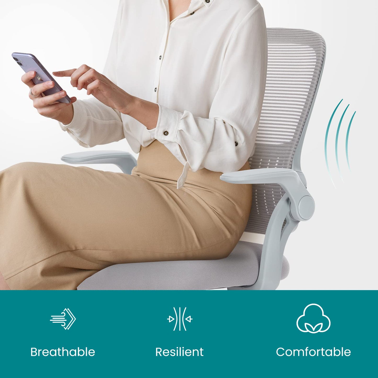 Ergonomic Home Office Chair – Mid-Back Mesh Computer Desk Chair with Lumbar Support