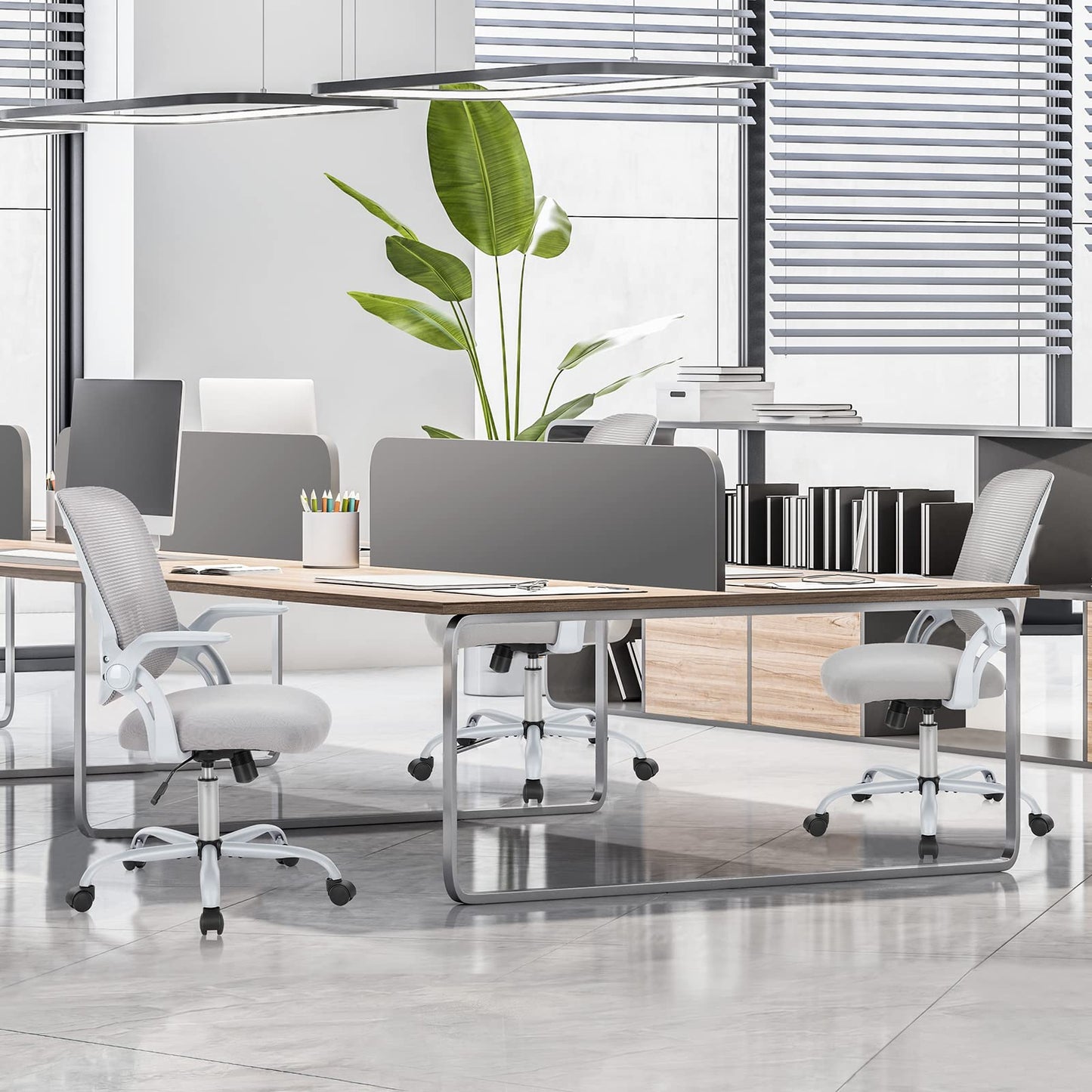 Ergonomic Home Office Chair – Mid-Back Mesh Computer Desk Chair with Lumbar Support