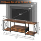 63" Rustic Brown TV Stand for 65–75 Inch TVs – Industrial Entertainment Center with Fabric Drawers