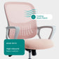 Ergonomic Home Office Chair – Mid-Back Mesh Computer Desk Chair with Lumbar Support