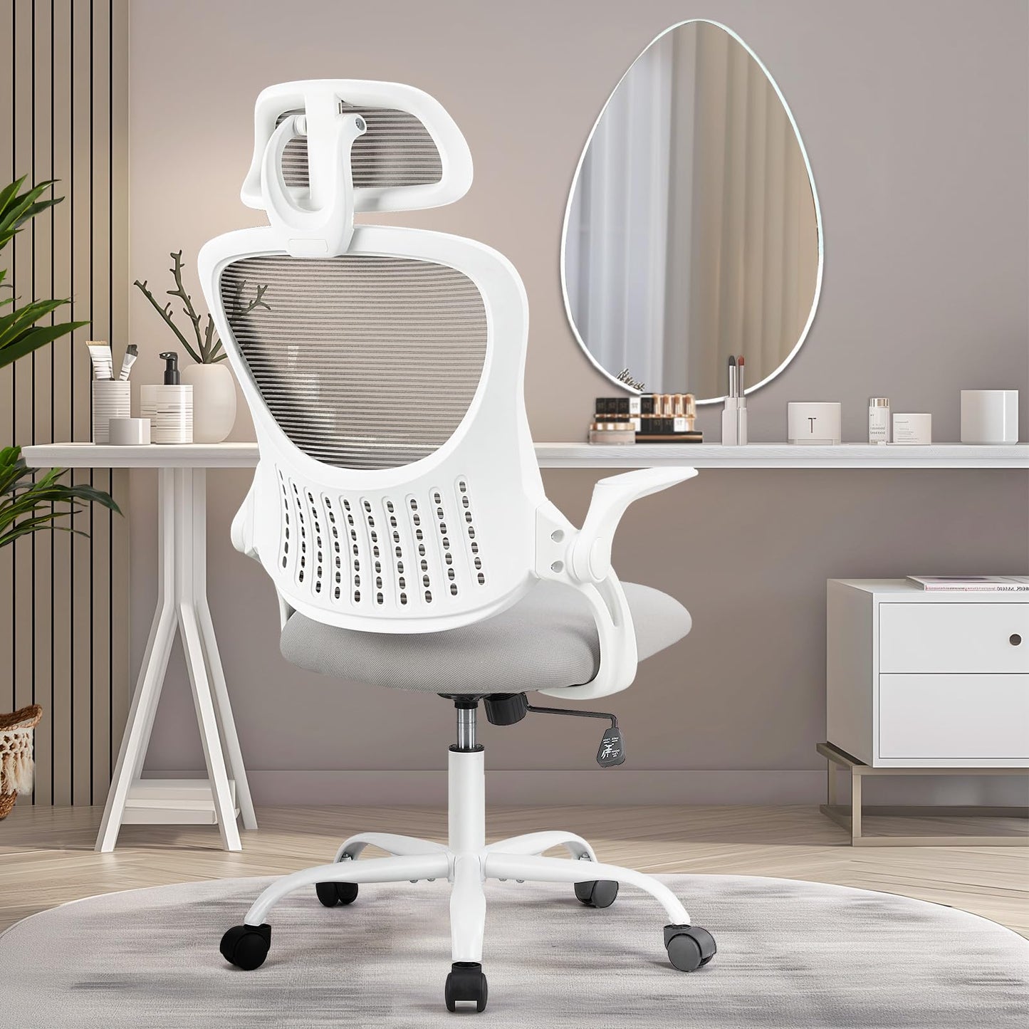 Ergonomic Home Office Chair – Mid-Back Mesh Computer Desk Chair with Lumbar Support