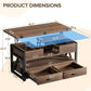 40" Lift Top Coffee Table,4 in 1 Multi-Function Lift Coffee Tables with Storage Drawers
