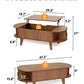 Oval Lift Top Coffee Table with Storage, 47.2" Mid Century Modern Living Room Center Table