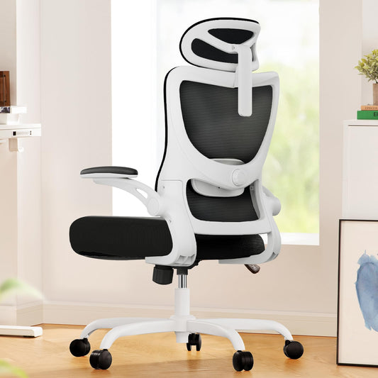 Ergonomic Office Chair with Mesh Back, Adjustable Lumbar Support, 3D Armrests & Headrest,