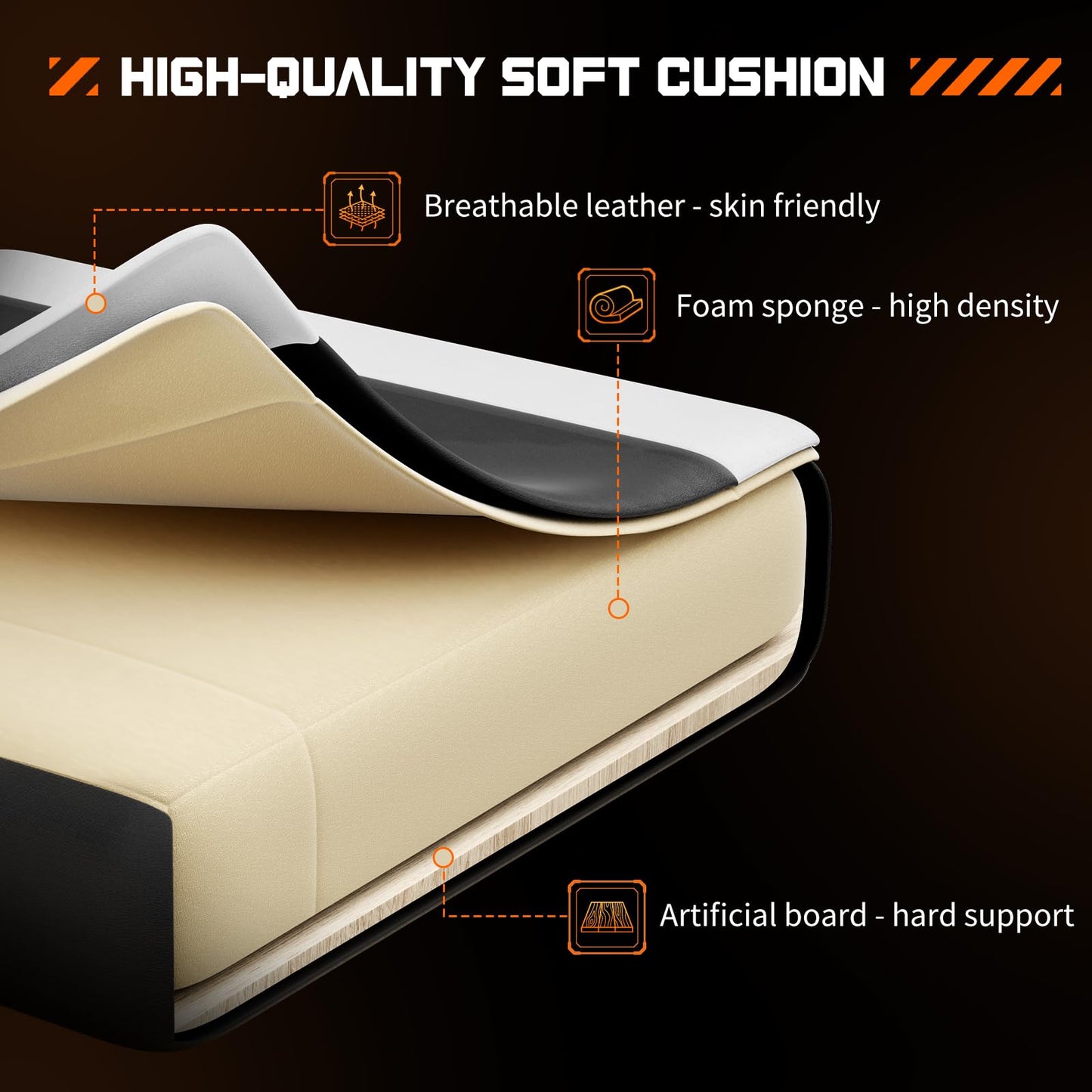 White Pink Gaming Chair with Footrest & Headrest, PU Leather Reclining Office Chair