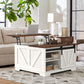 31.5" Lift Top Farmhouse Coffee Table – Square Center Table with Hidden Storage,