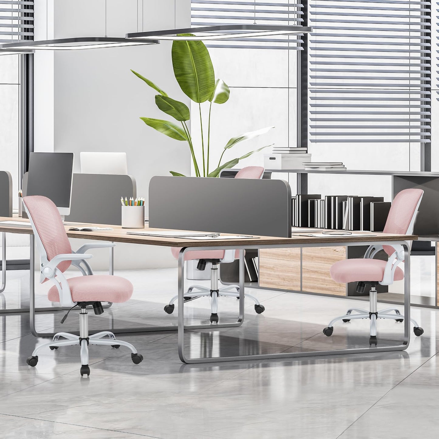 Ergonomic Home Office Chair – Mid-Back Mesh Computer Desk Chair with Lumbar Support