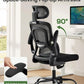 Ergonomic Office Chair with Mesh Back, Adjustable Lumbar Support, 3D Armrests & Headrest,