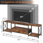 63" Rustic Brown TV Stand for 65–75 Inch TVs – Industrial Entertainment Center with Fabric Drawers