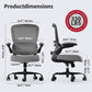White Ergonomic Office Chair – Mesh Desk Chair with Adjustable Lumbar Support, Comfortable Executive