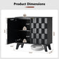 Buffet Cabinet, Fluted Sideboard Storage Cabinet with Adjustable Shelf and Door Handles,