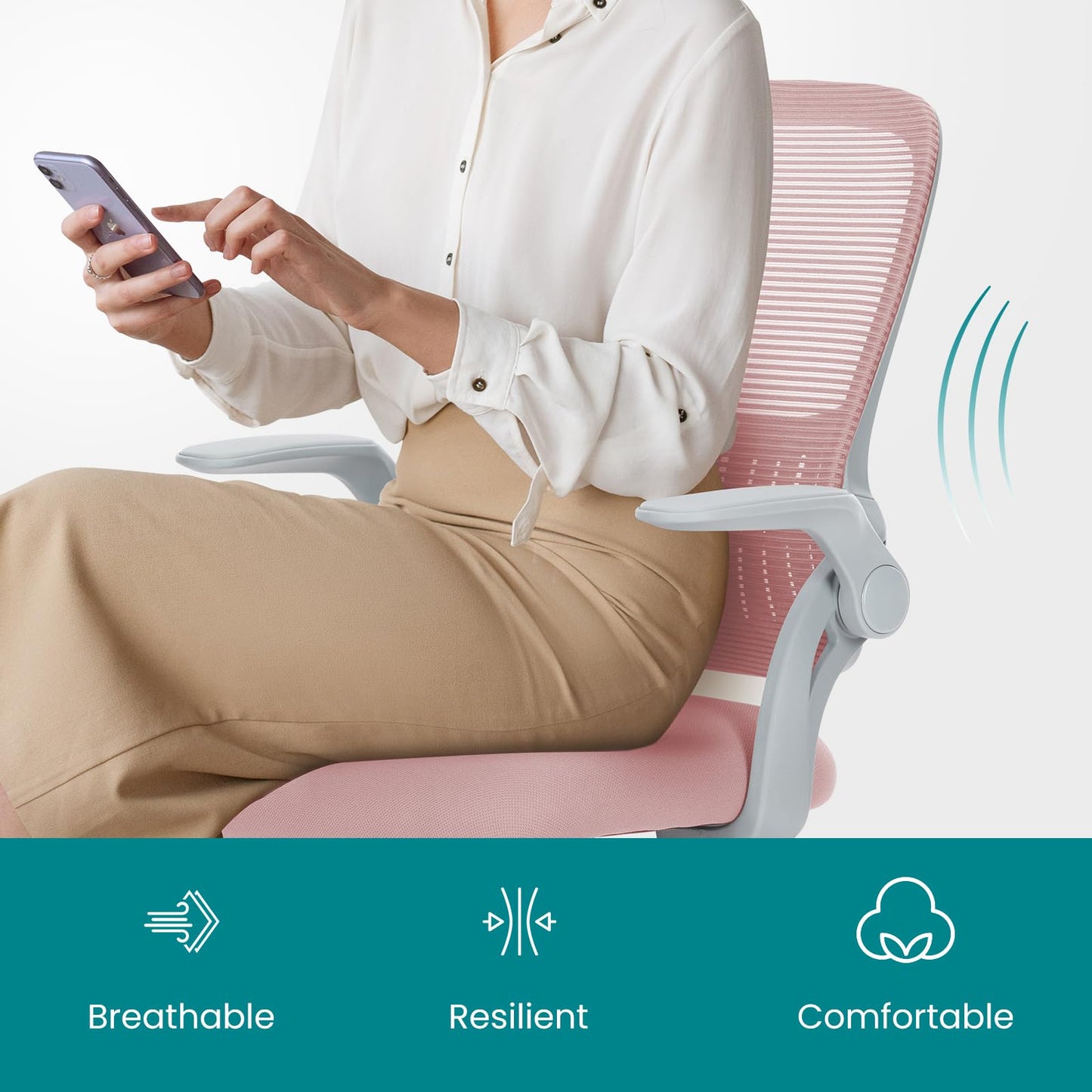 Ergonomic Home Office Chair – Mid-Back Mesh Computer Desk Chair with Lumbar Support