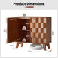 Buffet Cabinet, Fluted Sideboard Storage Cabinet with Adjustable Shelf and Door Handles,
