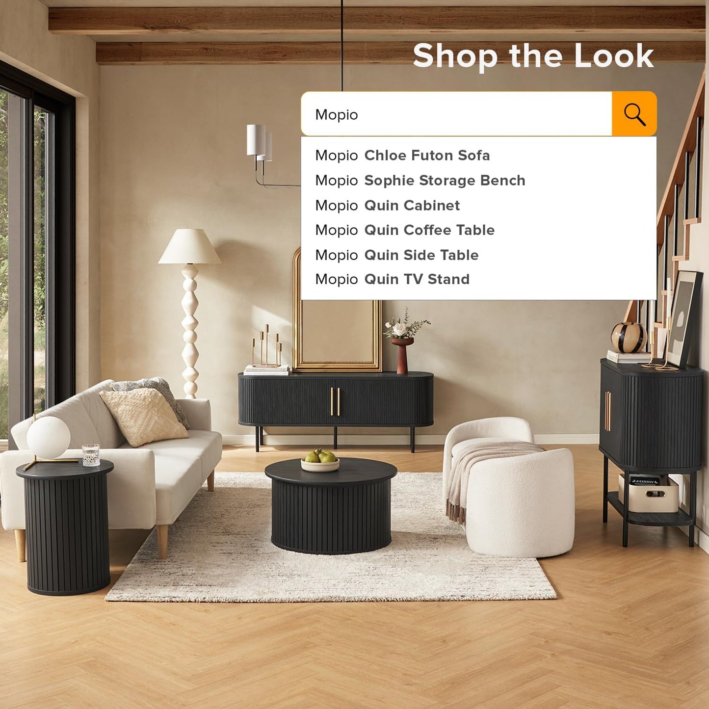 Mid-Century Modern TV Stand – 59" Walnut Entertainment Center for 55–65 Inch TVs,