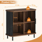 Fluted Sideboard Buffet Cabinet, 31''W Storage Cabinet with Sliding Door