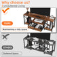 63" Rustic Brown TV Stand for 65–75 Inch TVs – Industrial Entertainment Center with Fabric Drawers