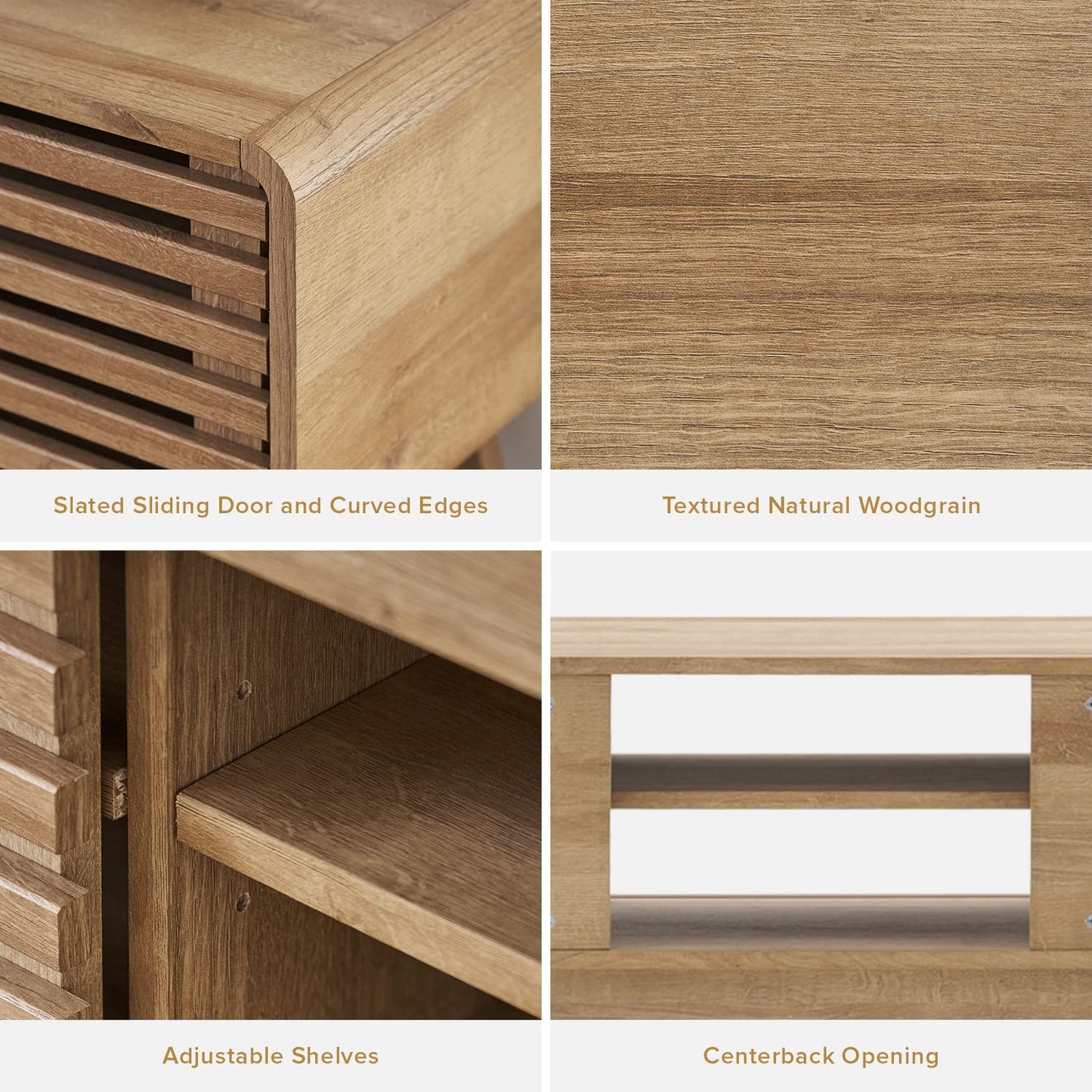 Mid-Century Modern TV Stand – 59" Walnut Entertainment Center for 55–65 Inch TVs,