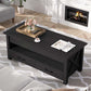 47.2" Black Lift Top Coffee Table – Farmhouse X-Frame Center Table with Hidden Storage & 2 Drawers