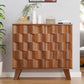 Buffet Cabinet, Fluted Sideboard Storage Cabinet with Adjustable Shelf and Door Handles,