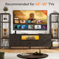 Black TV Stand with LED Lights & Power Outlets, 5 Drawer Entertainment Center for 40–50 Inch TVs