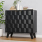 Buffet Cabinet, Fluted Sideboard Storage Cabinet with Adjustable Shelf and Door Handles,
