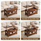 Lift Top Coffee Table – Convertible Espresso Table with Drawers & Hidden Storage,