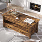 47.2" Black Lift Top Coffee Table – Farmhouse X-Frame Center Table with Hidden Storage & 2 Drawers