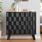 Buffet Cabinet, Fluted Sideboard Storage Cabinet with Adjustable Shelf and Door Handles,