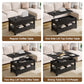Lift Top Coffee Table – Convertible Espresso Table with Drawers & Hidden Storage,
