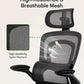Ergonomic Office Chair with Mesh Back, Adjustable Lumbar Support, 3D Armrests & Headrest,