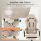White Pink Gaming Chair with Footrest & Headrest, PU Leather Reclining Office Chair