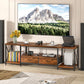 63" Rustic Brown TV Stand for 65–75 Inch TVs – Industrial Entertainment Center with Fabric Drawers