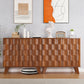 Buffet Cabinet, Fluted Sideboard Storage Cabinet with Adjustable Shelf and Door Handles,