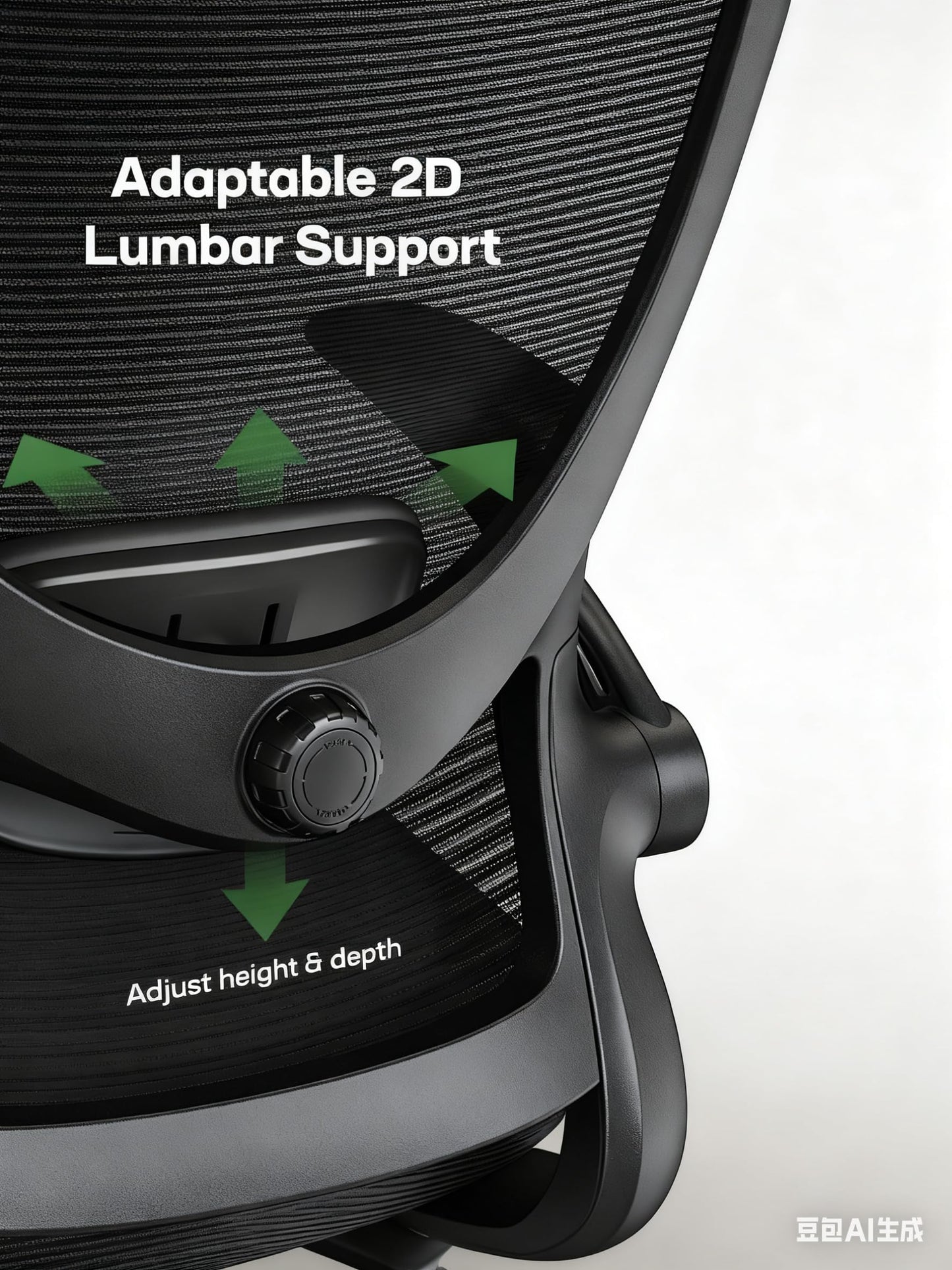 Ergonomic Office Chair with Mesh Back, Adjustable Lumbar Support, 3D Armrests & Headrest,