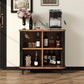 Fluted Sideboard Buffet Cabinet, 31''W Storage Cabinet with Sliding Door
