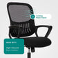 Ergonomic Home Office Chair – Mid-Back Mesh Computer Desk Chair with Lumbar Support