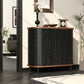 Fluted Sideboard Buffet Cabinet, 31''W Storage Cabinet with Sliding Door