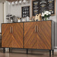 58" Coffee Bar Cabinet with Storage, Buffet Cabinet with 4 Large Doors, Storage Cabine