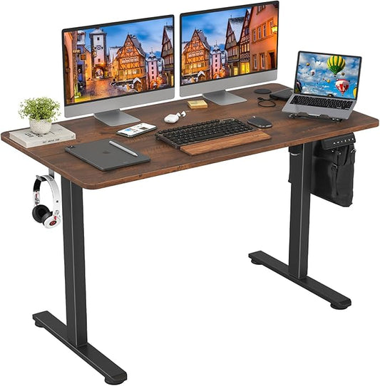 Electric Standing Desk Adjustable Height Sit Stand Home Office Desk with Splice Board