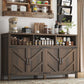 Buffet Sideboard with Storage Farmhouse with 4 Doors, 55'' Large Kitchen Storage