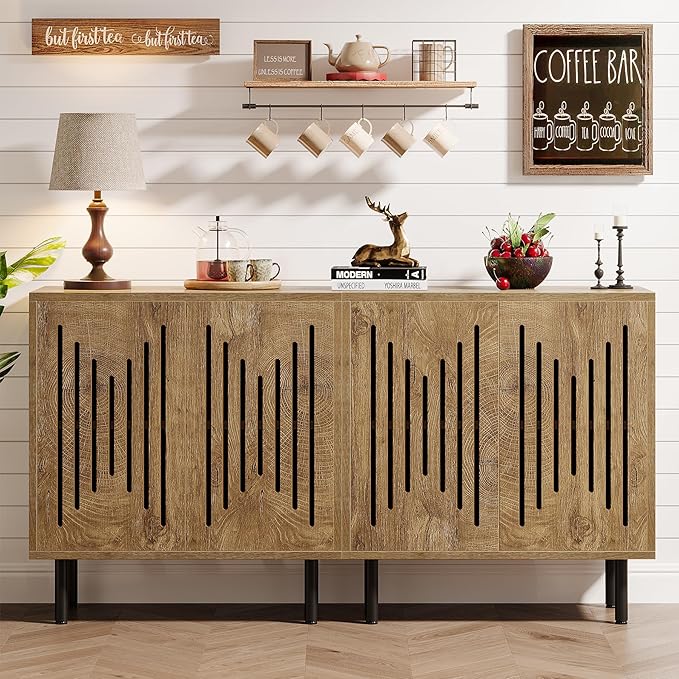 Buffet  Set of 2 Sideboard with Storage, 59" Buffet Sideboard Cabinet