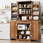 Kitchen Pantry Storage Cabinet with Barn Doors, Drawer and Adjustable Shelves,