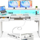 Electric Standing Desk with Drawers & Keyboard Tray, 55 Inch Height Adjustable