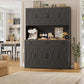 71" Tall Kitchen Pantry Storage Cabinet with Charging Station,