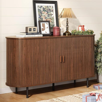 1055" Sideboard Buffet Cabinet with Storage, Storage Cabinet with Sliding Door & Adjustable Shelf