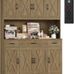 71" Tall Kitchen Pantry Storage Cabinet with Charging Station,