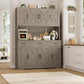 71" Tall Kitchen Pantry Storage Cabinet with Charging Station,