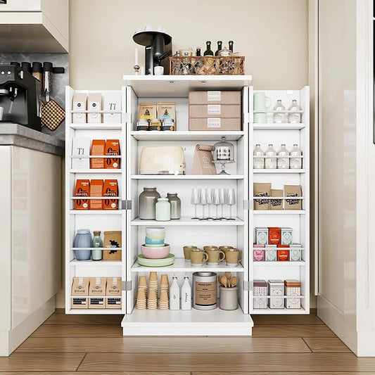 Kitchen Pantry Cabinet,5 - Layer Storage Cupboard with Adjustable Shelves for Organizing